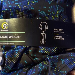 Champion Duo Dry Wicks Moisture Black Set with Blue & Green Accents